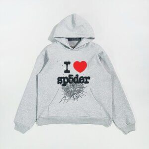 Sp5der Grey Love Hoodie